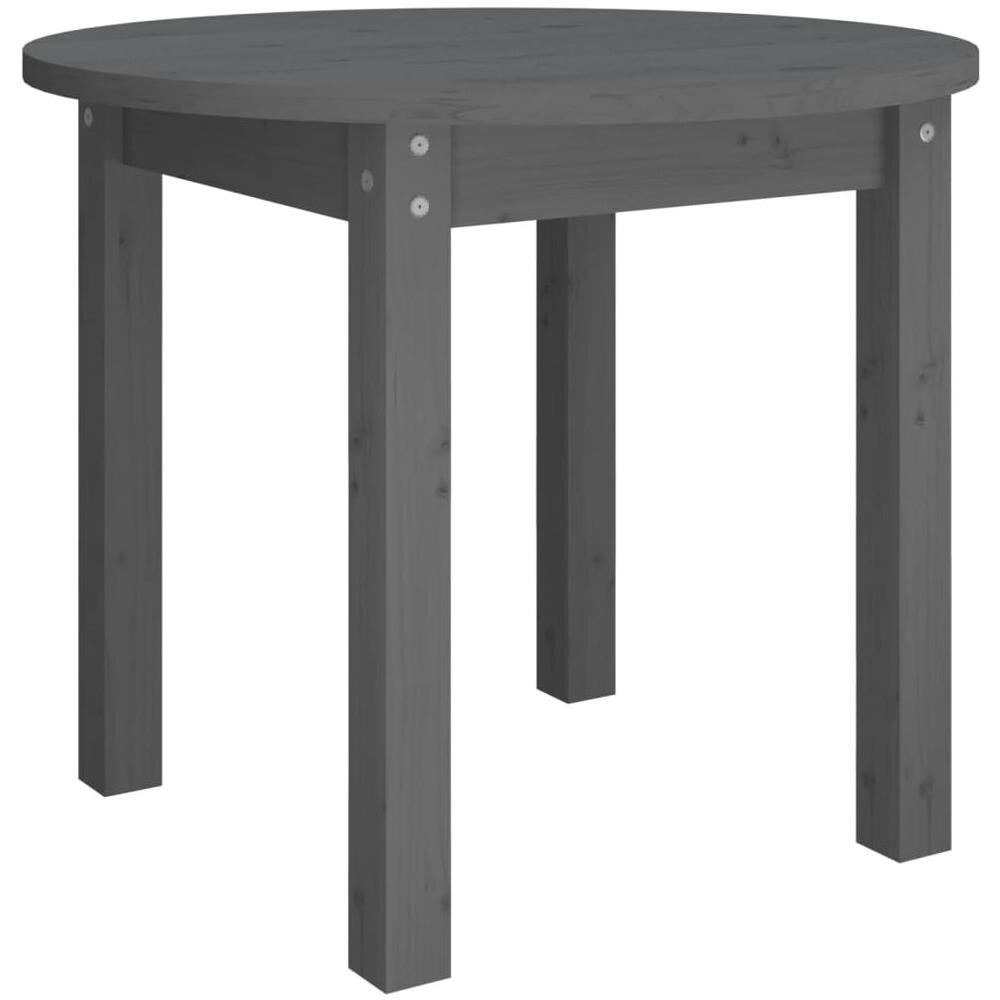 Tavolino da Salotto Grigio ? 55x45 cm in Legno Massello di Pino - Foto 2