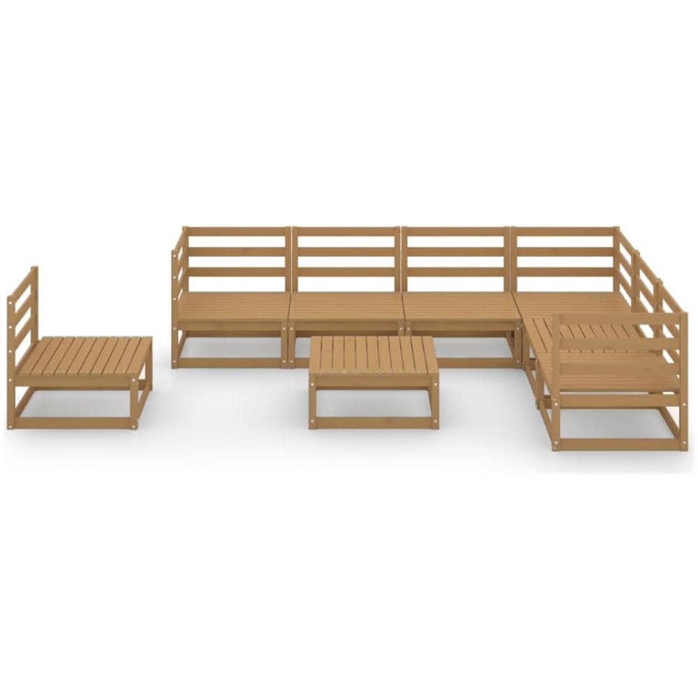 Set Divani Da Giardino 8 Pz Marrone Miele In Massello Di Pino - Foto 3
