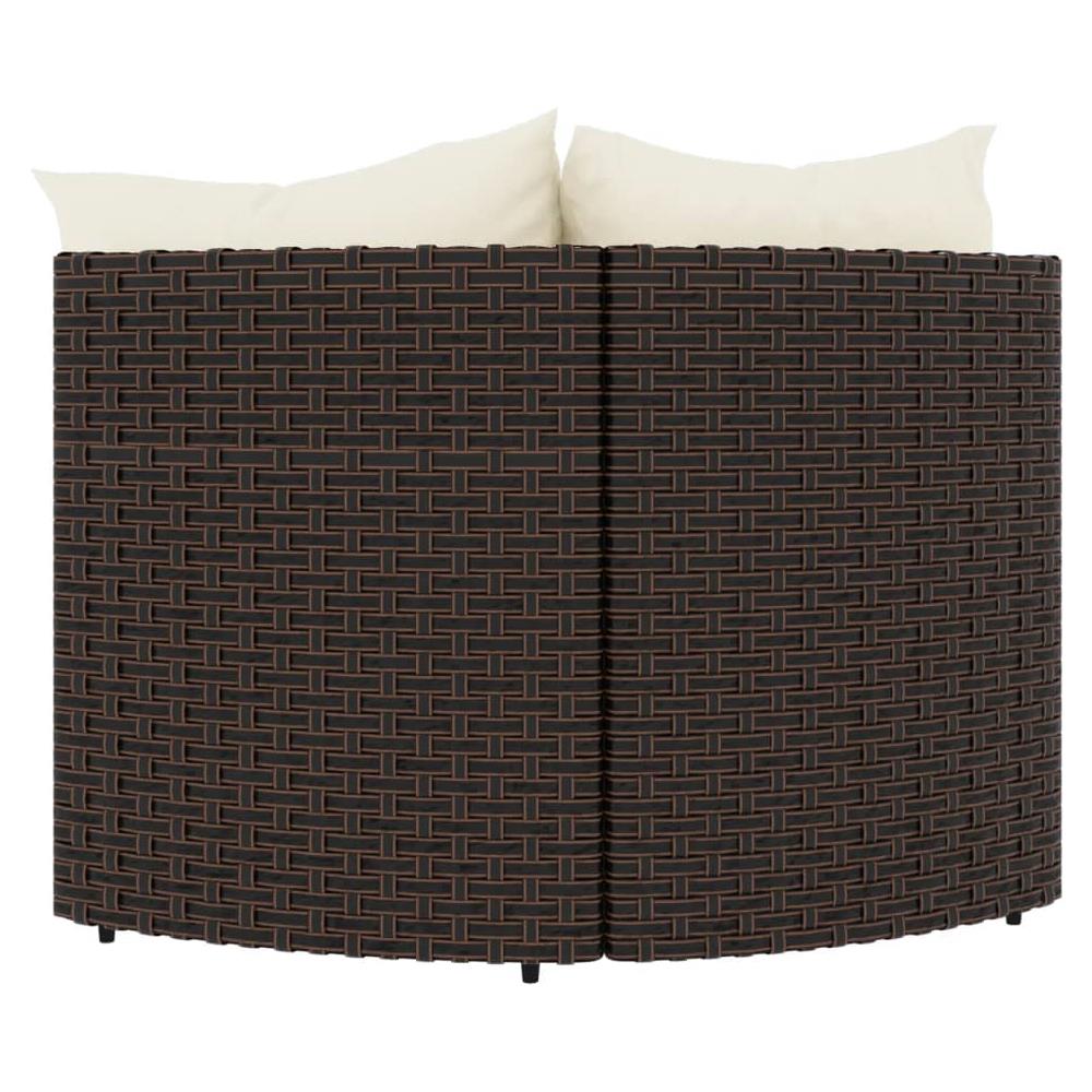 Divani Angolari Da Giardino Con Cuscini 2pz Polyrattan Marrone - Foto 3
