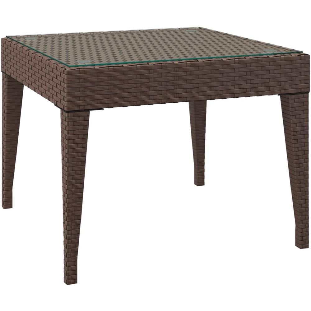 Tavolino Marrone 50x50x38 Cm Polyrattan E Vetro Temperato - Foto 2