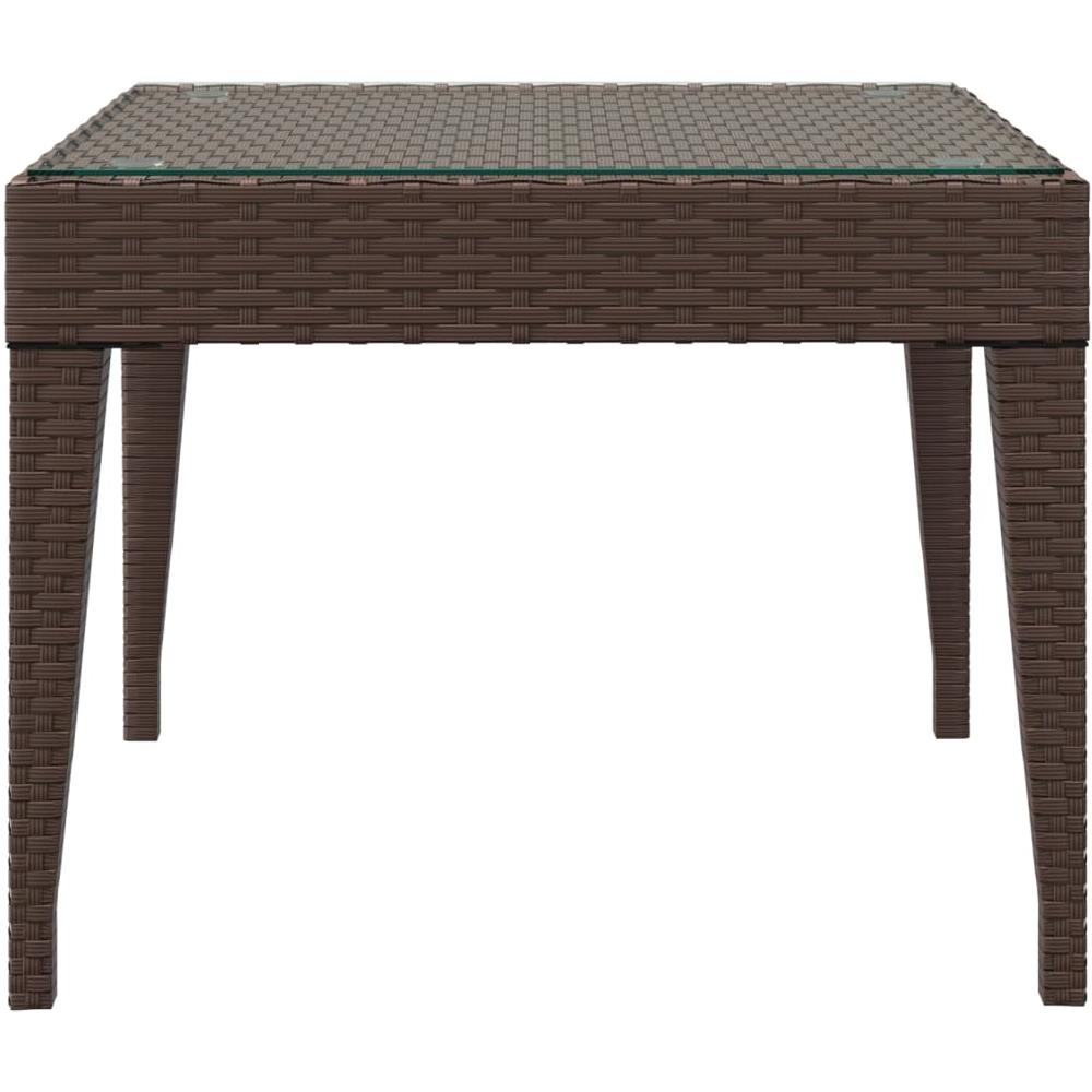 Tavolino Marrone 50x50x38 Cm Polyrattan E Vetro Temperato - Foto 3