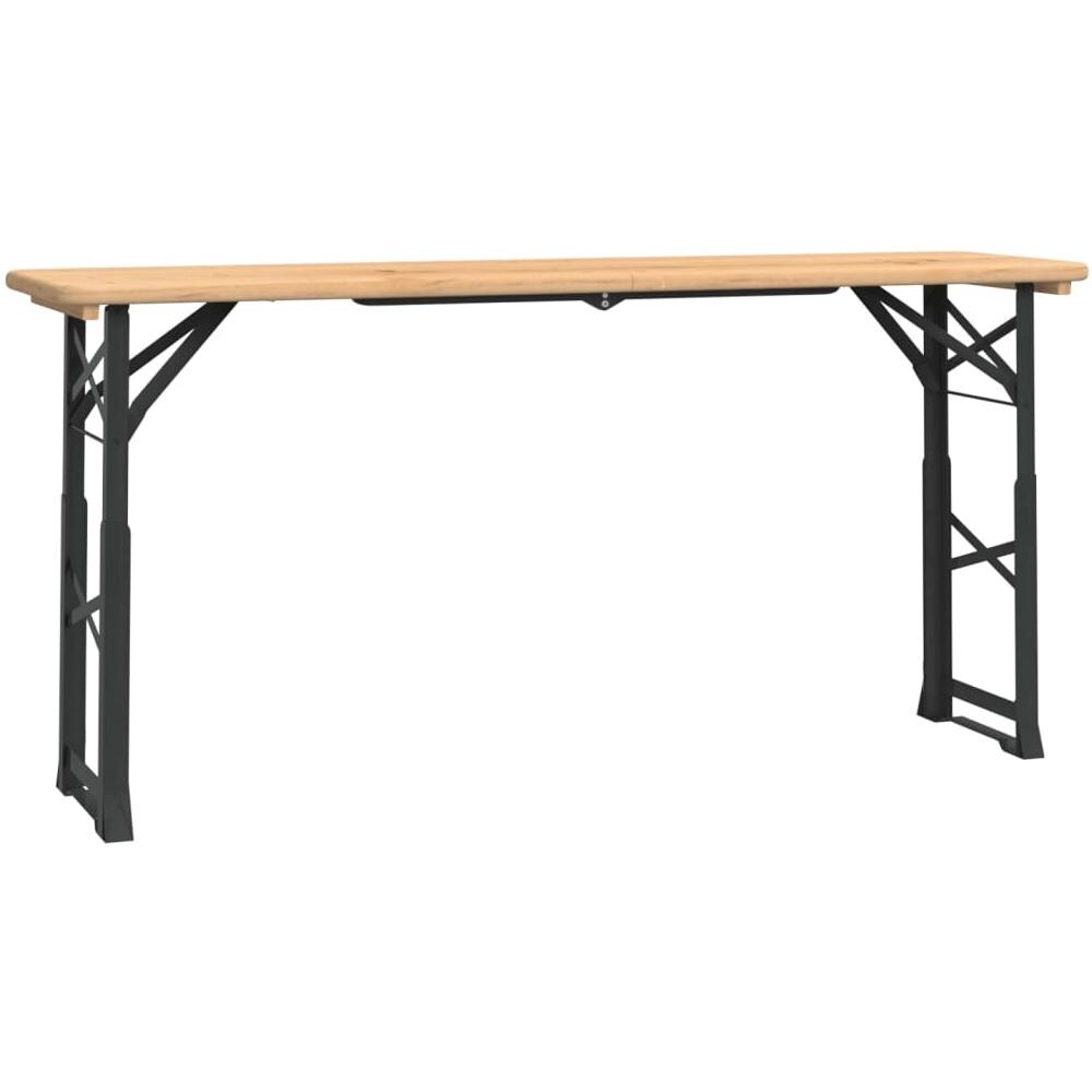 Tavolo Pieghevole Birreria 170x50x75/105cm Legno Massello Abete - Foto 2
