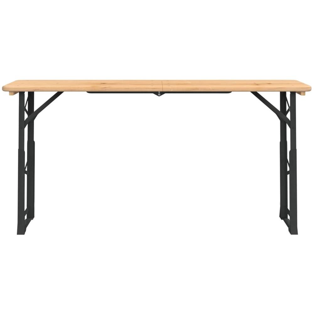 Tavolo Pieghevole Birreria 170x50x75/105cm Legno Massello Abete - Foto 3