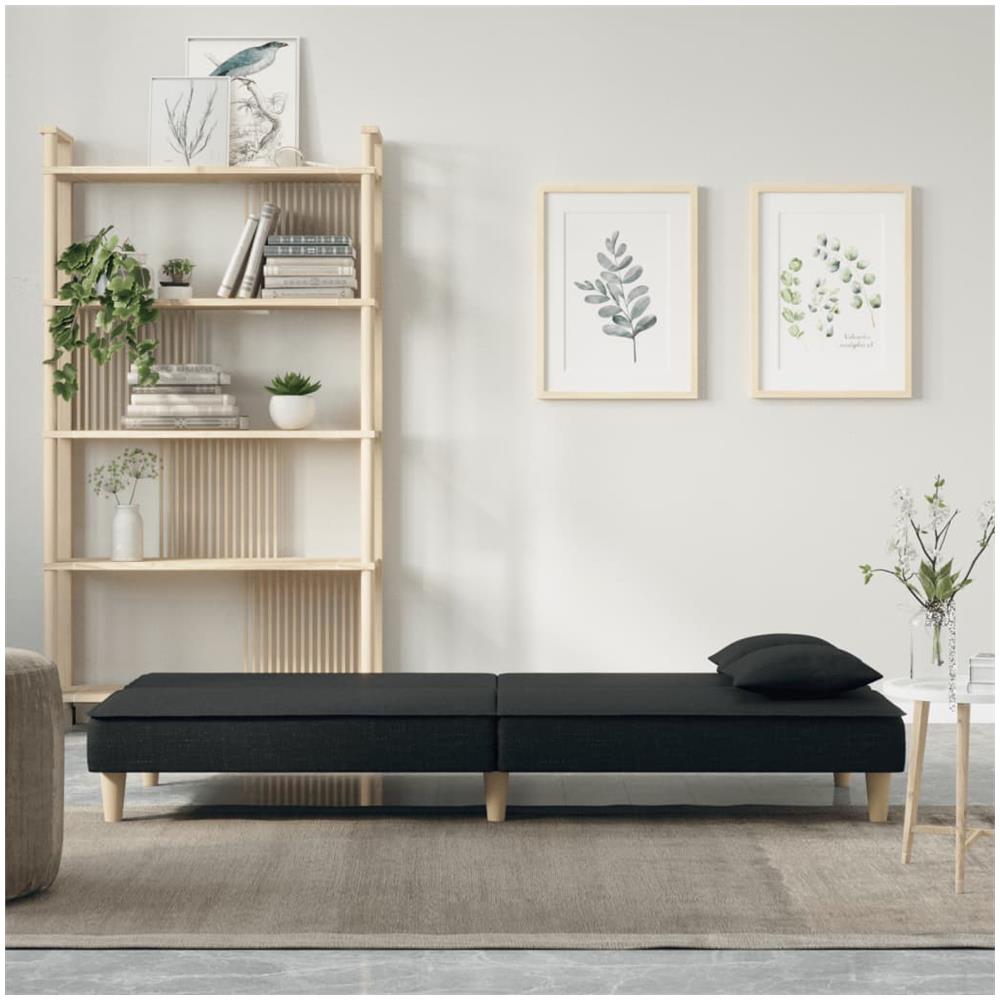 Divano Letto Nero In Tessuto - Foto 2