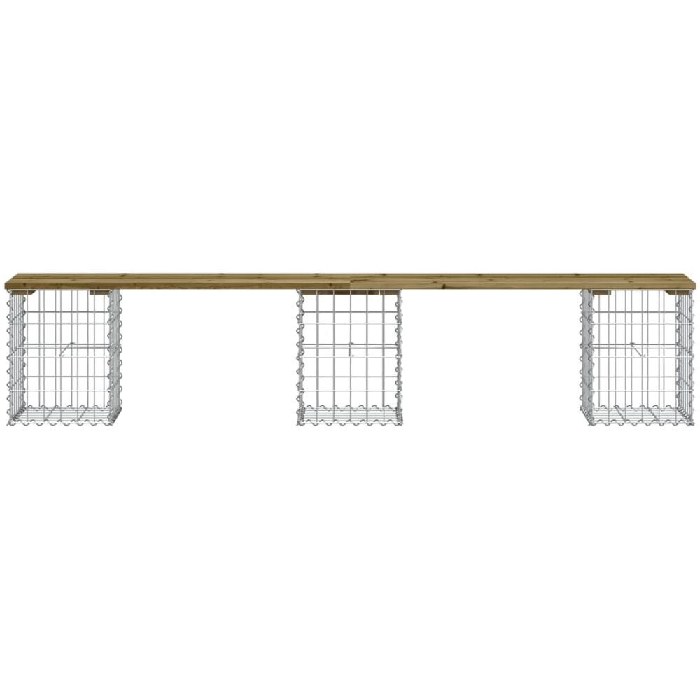 Panca da Giardino Design Gabbione 203x31x42 cm Pino Impregnato - Foto 3