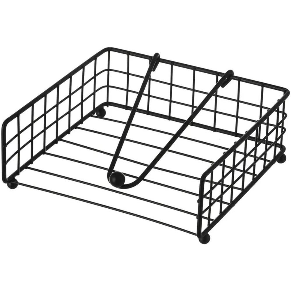 Portatovaglioli da Tavola Forma Quadrata Nero Industrial in Metallo 19x19x7 cm - Foto 1