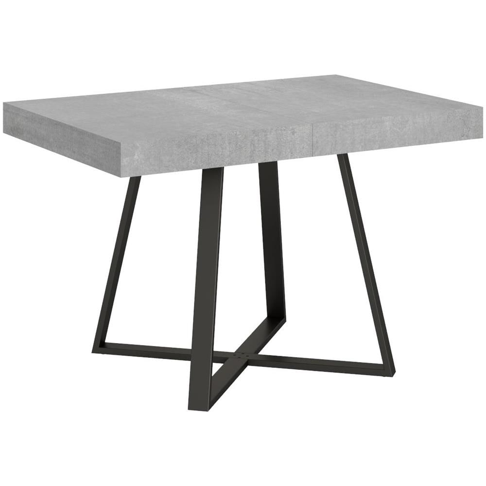 Tavolo allungabile 80x120/204 cm Abbraccio cemento gambe antracite - Foto 1