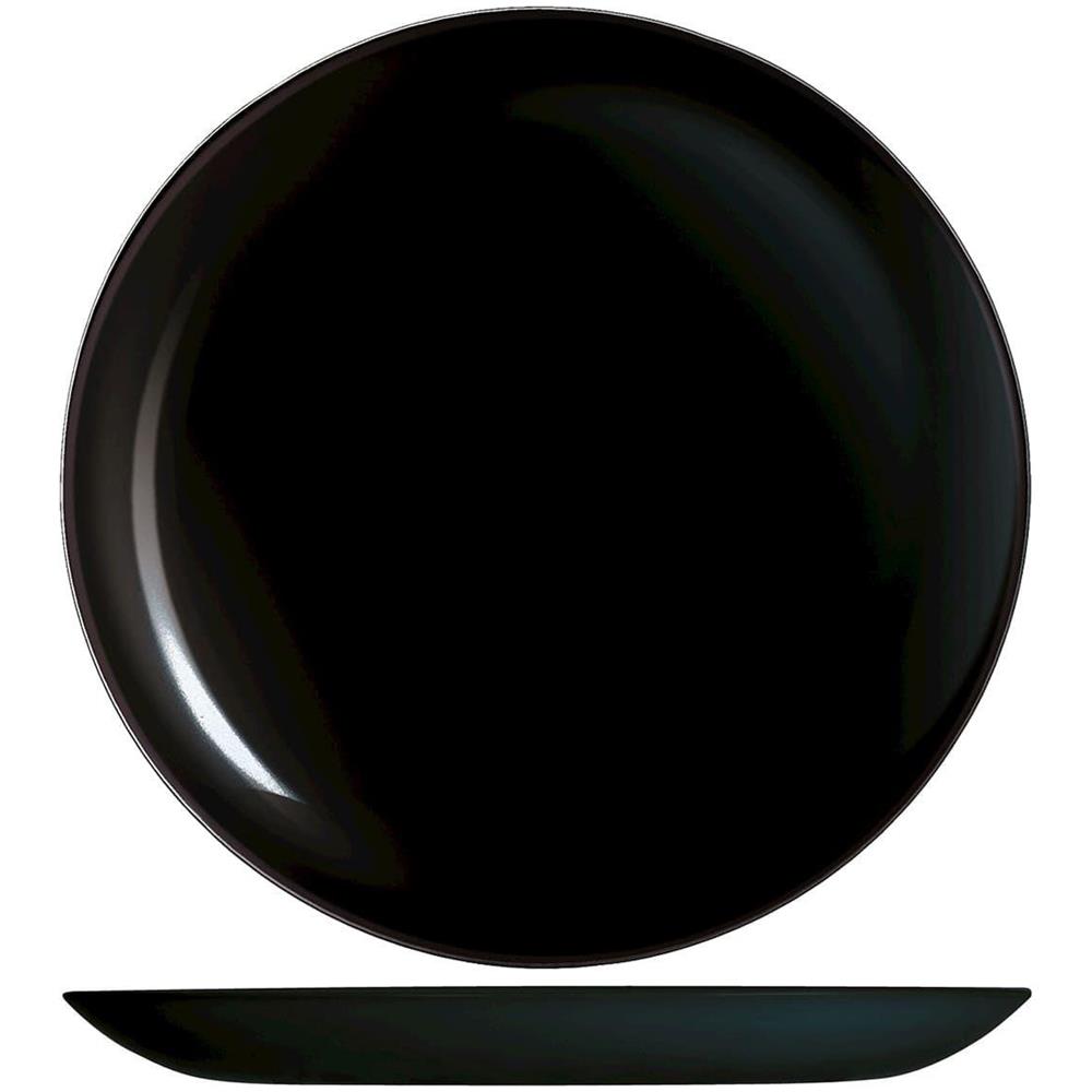 Confezione 6 piatti piani Premiere in vetro opale nero cm 27 - Foto 1