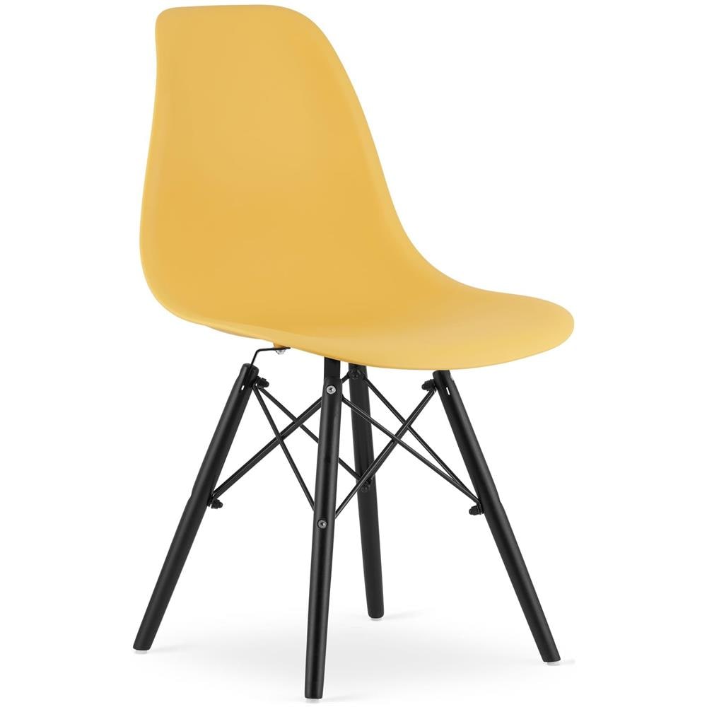 Sedia OSAKA con gambe nere senape ergonomica per soggiorno - Foto 1