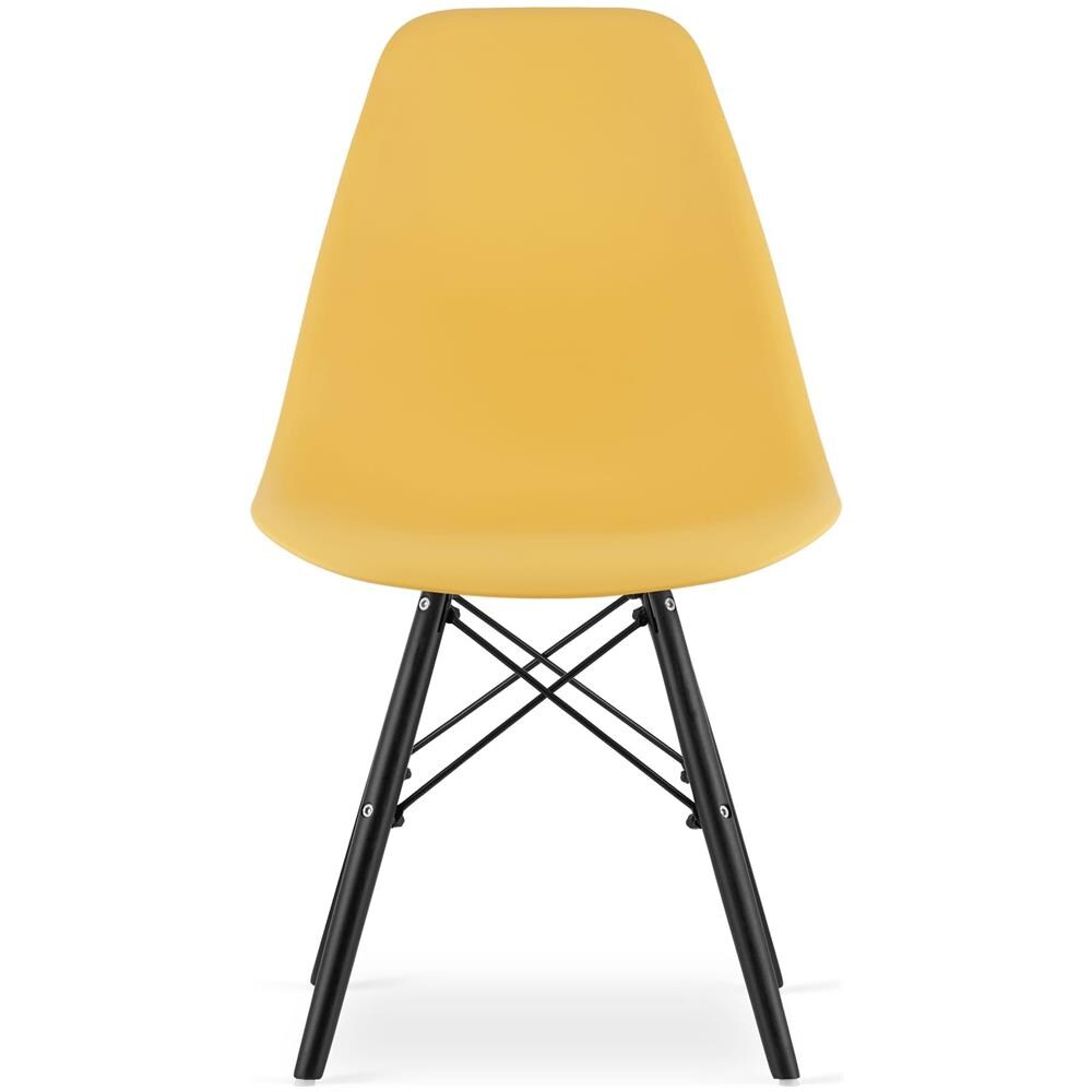 Sedia OSAKA con gambe nere senape ergonomica per soggiorno - Foto 2