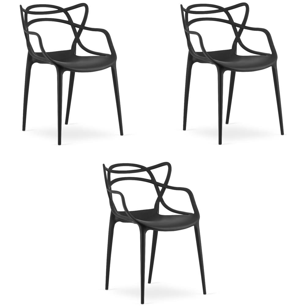Sedia KATO - Design ergonomico moderno, nero x 3 - Foto 1