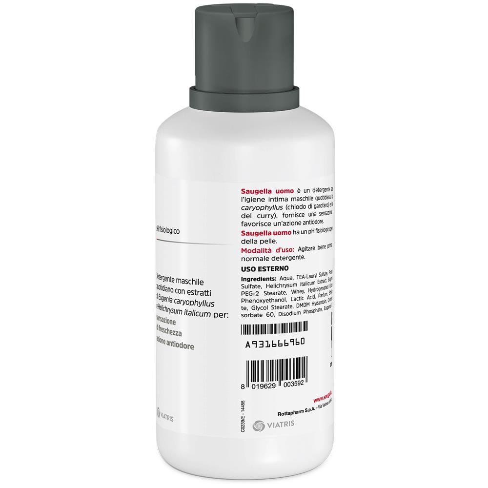 Saugella Uomo PH Fisiologico Detergente Maschile 500 ml - Foto 1