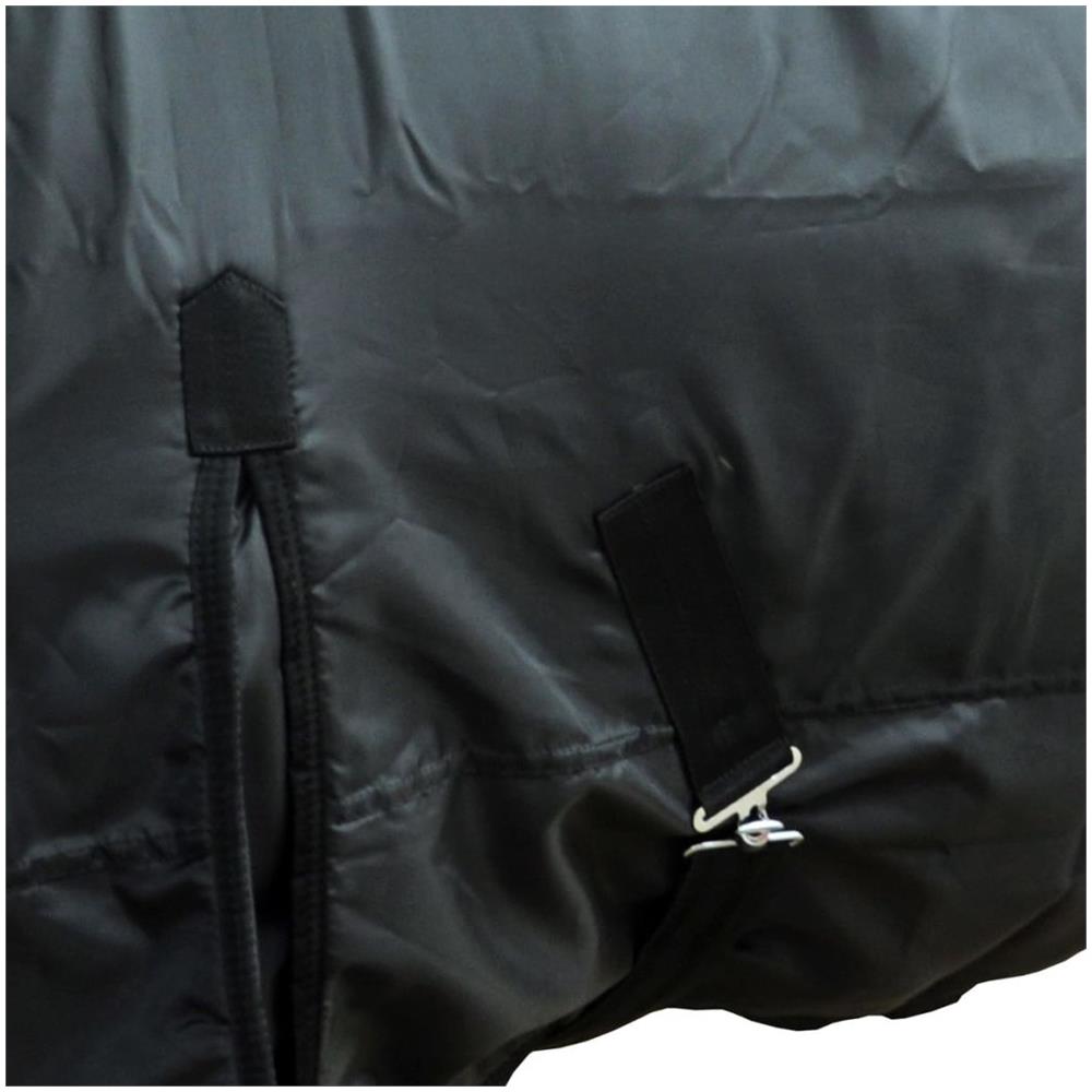 Coperta Cavallo In Pile A Doppio Strato Con Sovraccinghie 125 Cm Nera - Foto 2