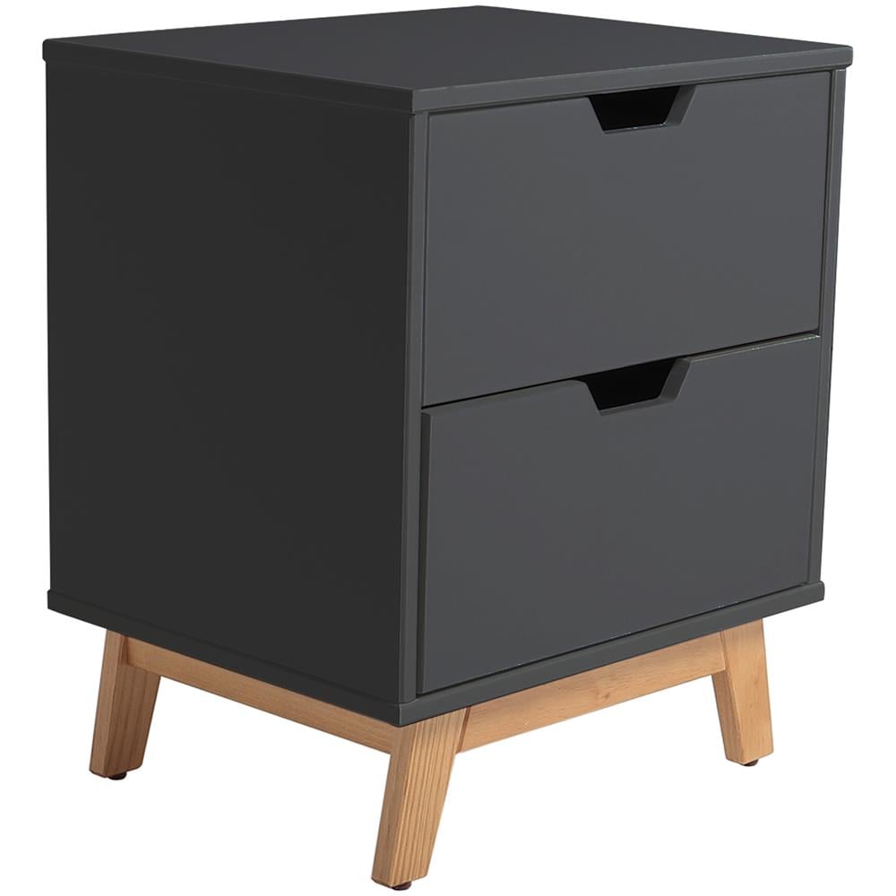 Comodino Miranda Grigio Con 2 Cassetti - Foto 1