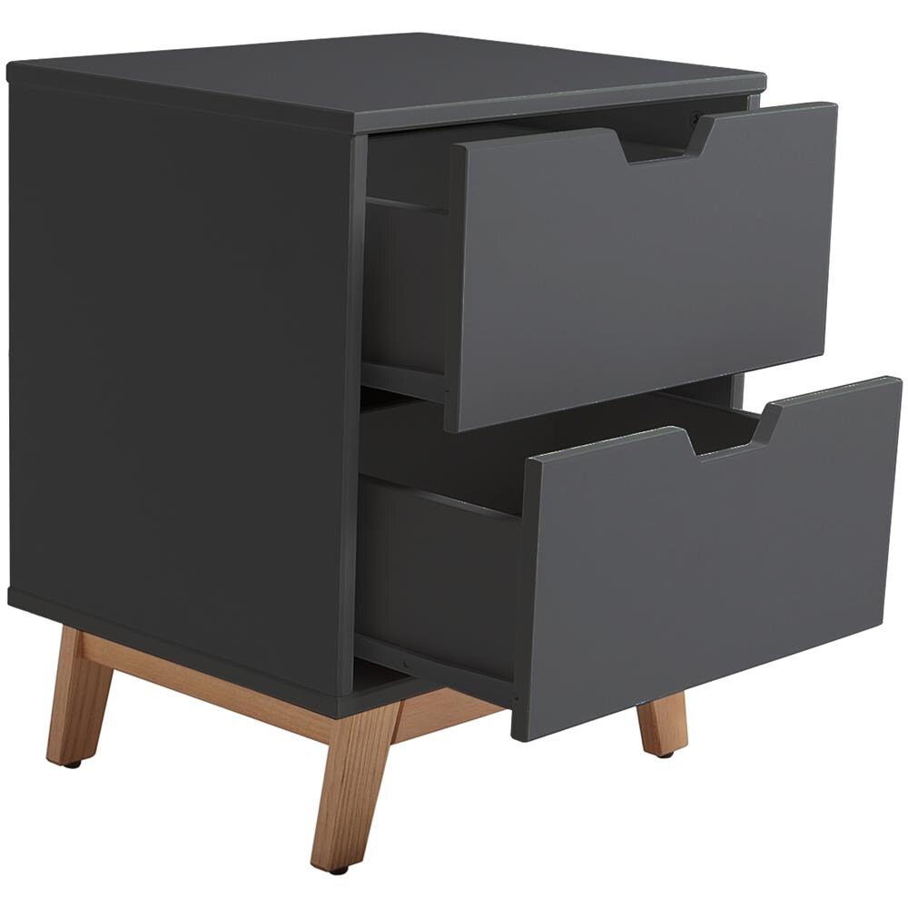 Comodino Miranda Grigio Con 2 Cassetti - Foto 4