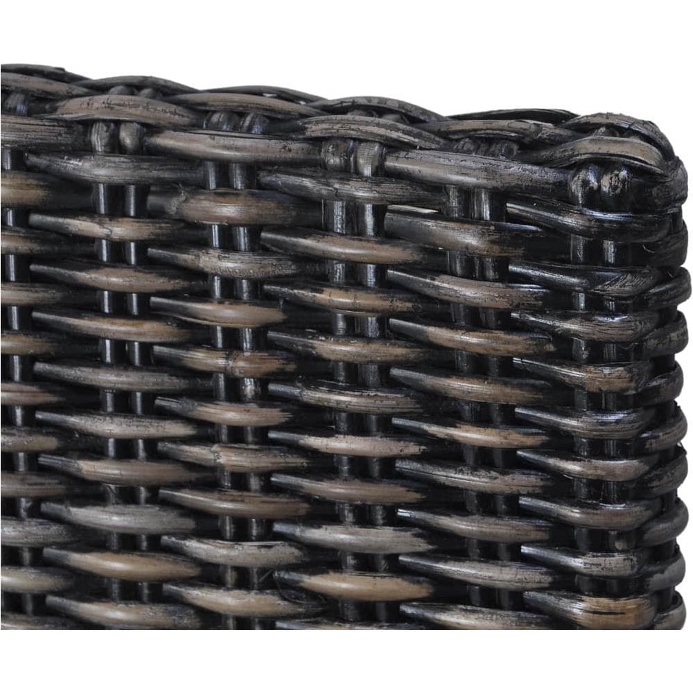 Sedie Sala Da Pranzo 4 Pz In Rattan Kubu E Legno Di Mango Nere - Foto 7