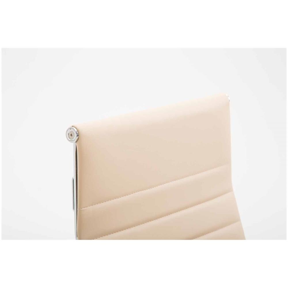 Sedia Ufficio Girevole Kolumbus in Similpelle I Sedia Scrivania Alto Schienale I Sedia Studio Regolabile in Altezza I Sedia con Braccioli Crema - Foto 5