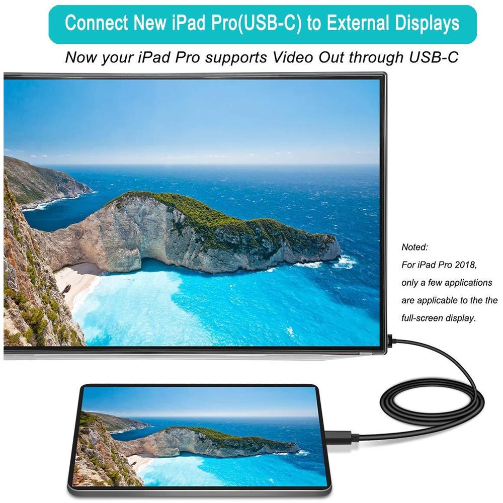 Usb Tipo C (thunderbolt 3) A Hdmi 4k Uhd 1.8m Cavo Usb 3.1 (usb-c) Adattatore Hdmi Maschio A Maschio Placcati In Oro Cord - Foto 2