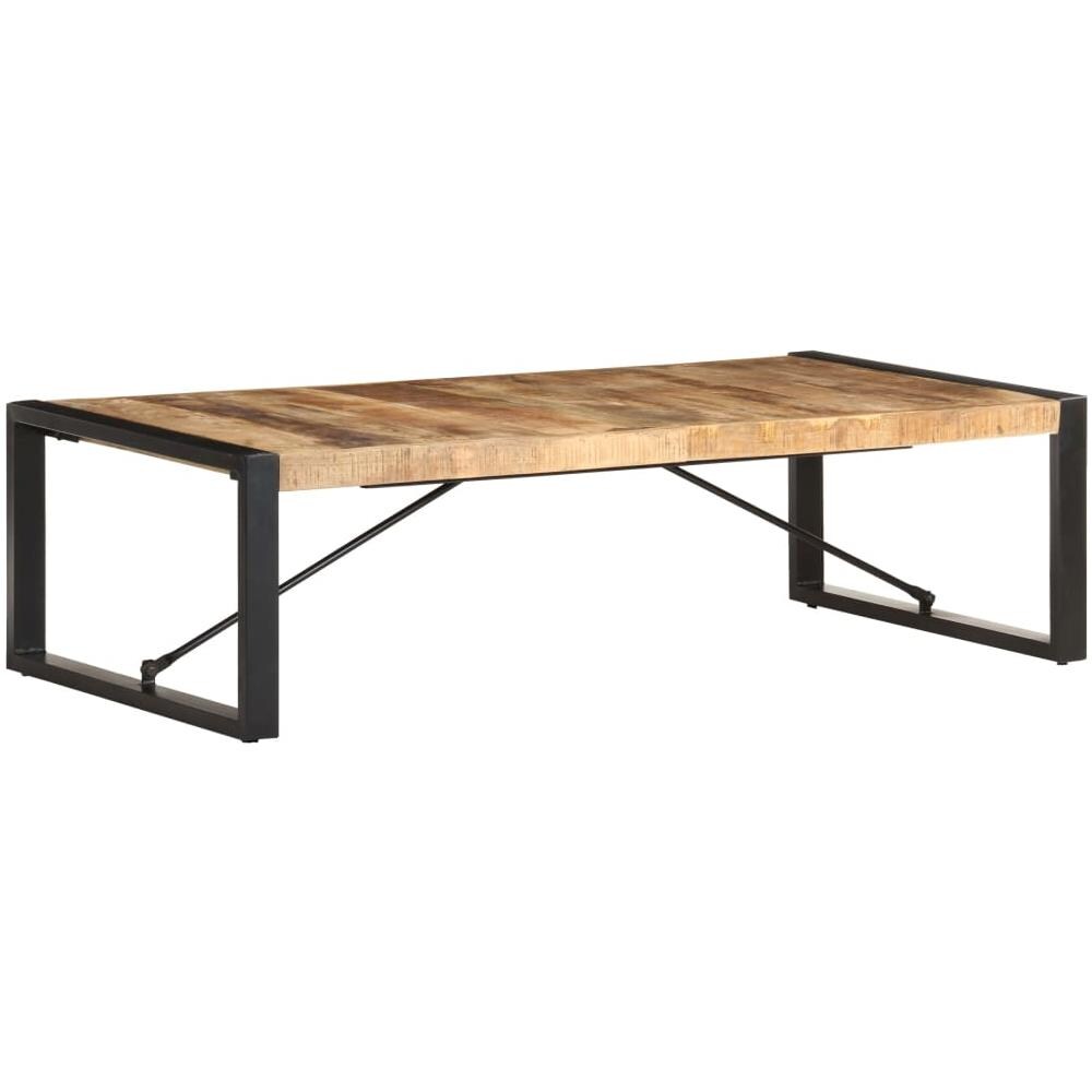Tavolino Da Salotto 140x70x40 Cm In Legno Di Mango Grezzo - Foto 1