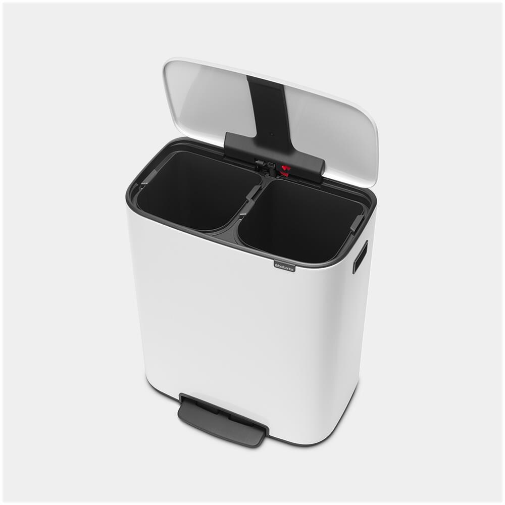 Pattumiera A Pedale 2x30l Bianco - 211447 - Foto 5