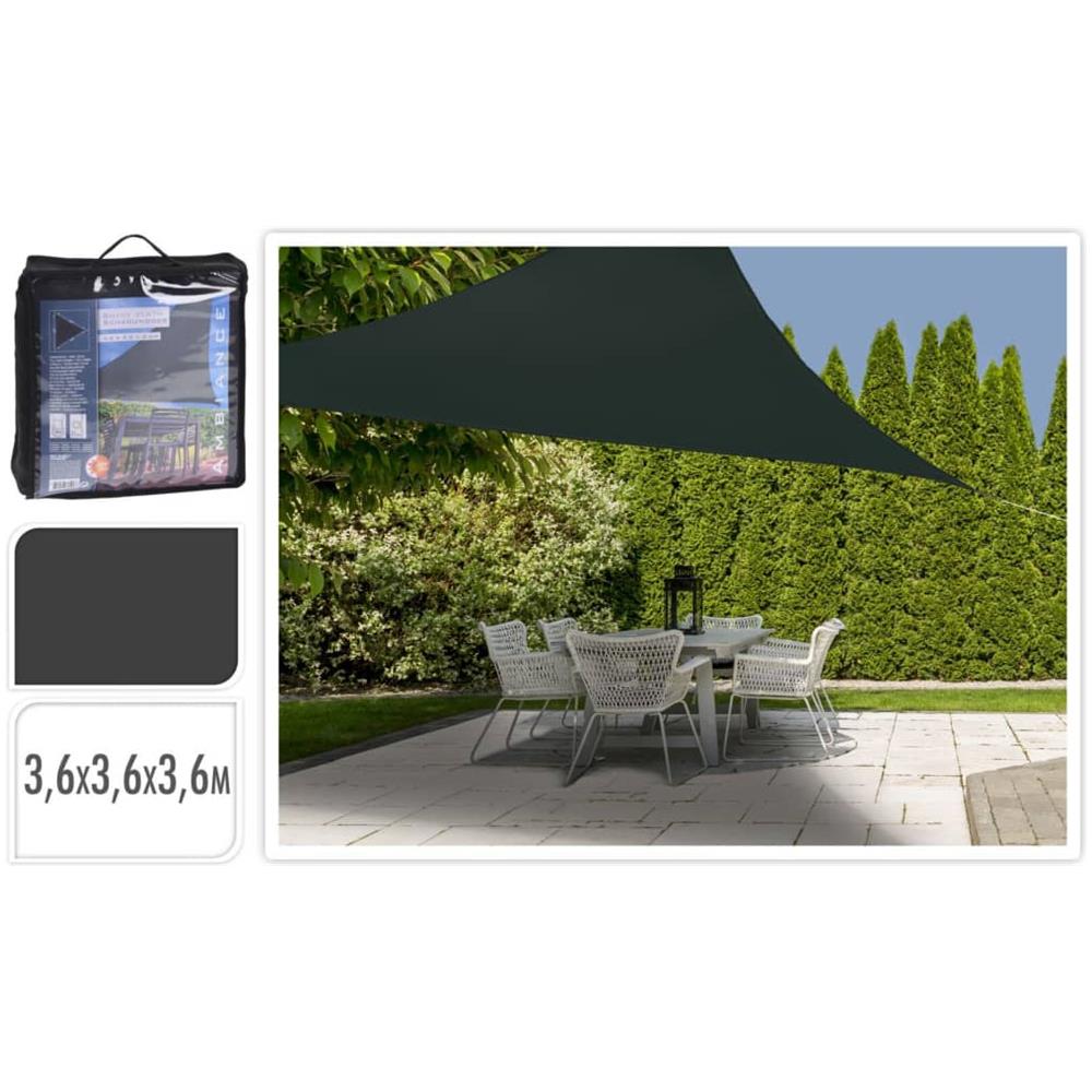 Vela Parasole 3,6x3,6x3,6 m Grigio Scuro a Triangolo - Foto 2