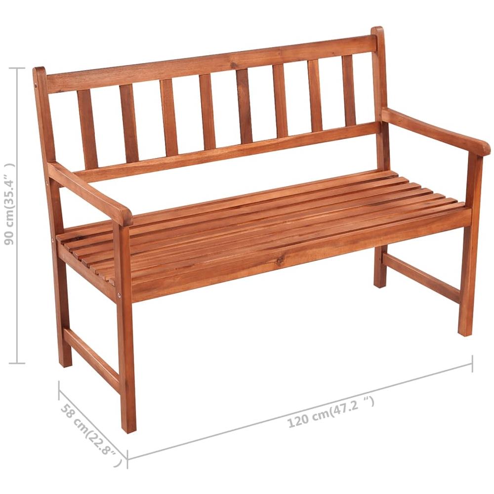 Panca da Giardino con Cuscino 120 cm in Massello di Acacia - Foto 10