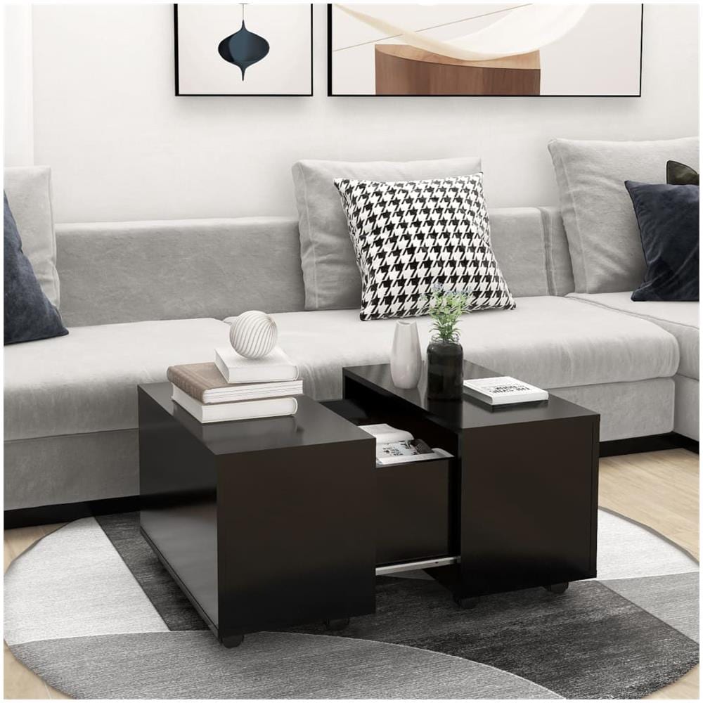 Tavolino da Salotto Nero 60x60x38 cm in Legno Multistrato - Foto 1