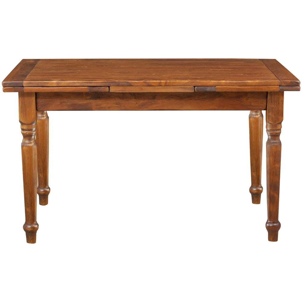 Tavolo Allungabile Country In Legno Massello Di Tiglio Finitura Noce. Made In Italy - Foto 1