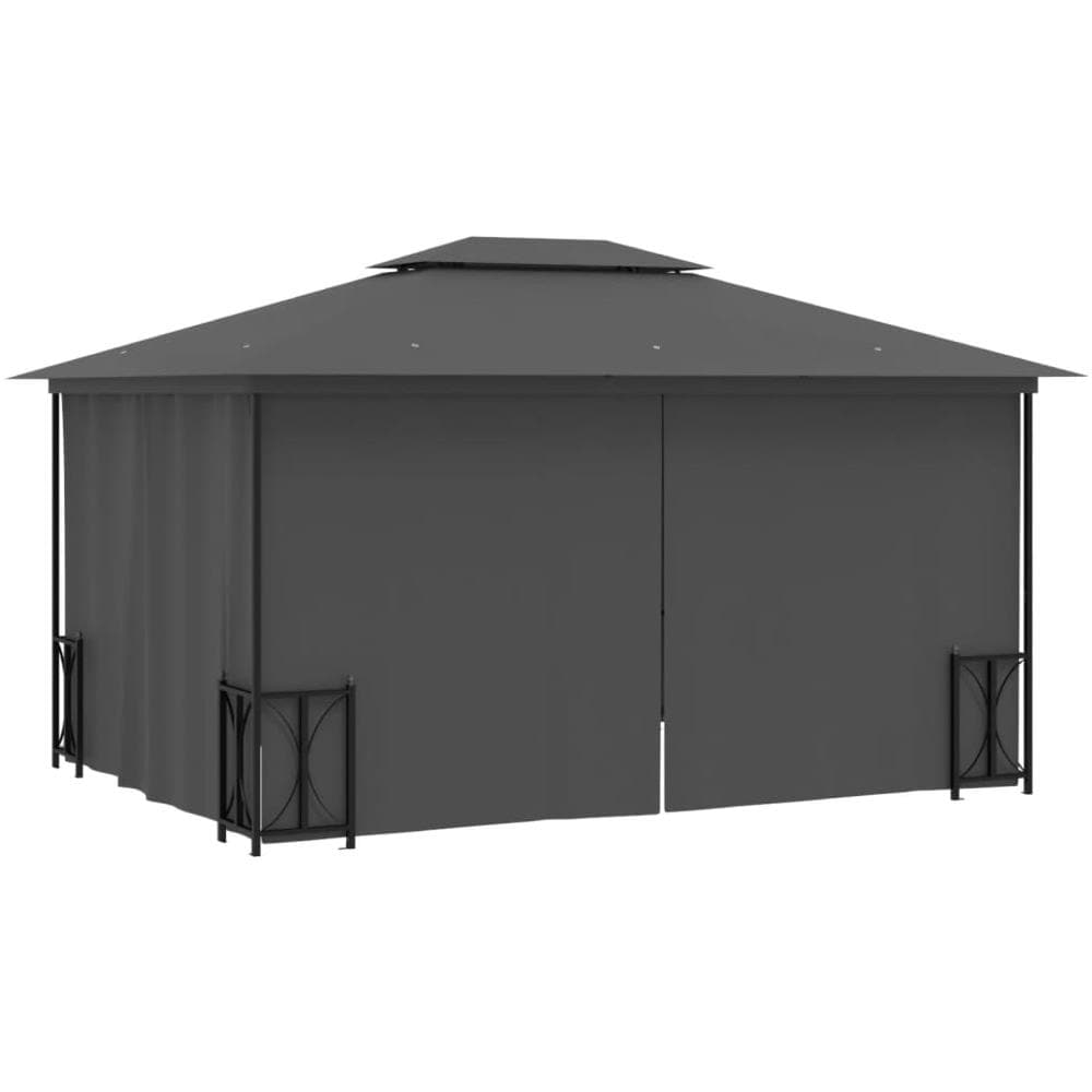 Gazebo Con Teli Laterali E Doppio Tetto 3x4 M Antracite - Foto 2