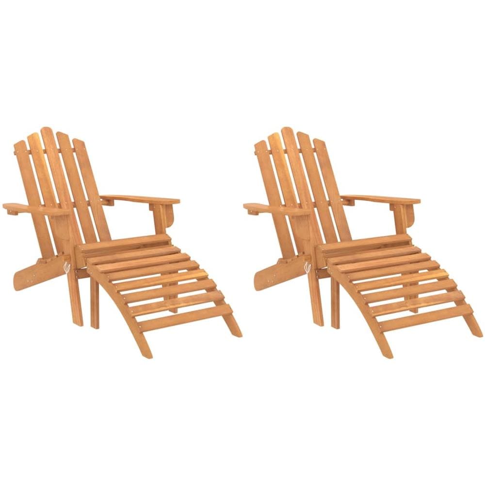 Sedie Giardino Adirondack Poggiapiedi 2pz Legno Massello Acacia - Foto 2