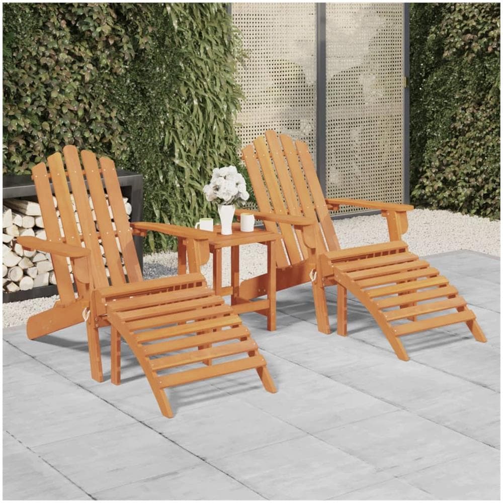 Sedie Giardino Adirondack Poggiapiedi 2pz Legno Massello Acacia - Foto 1