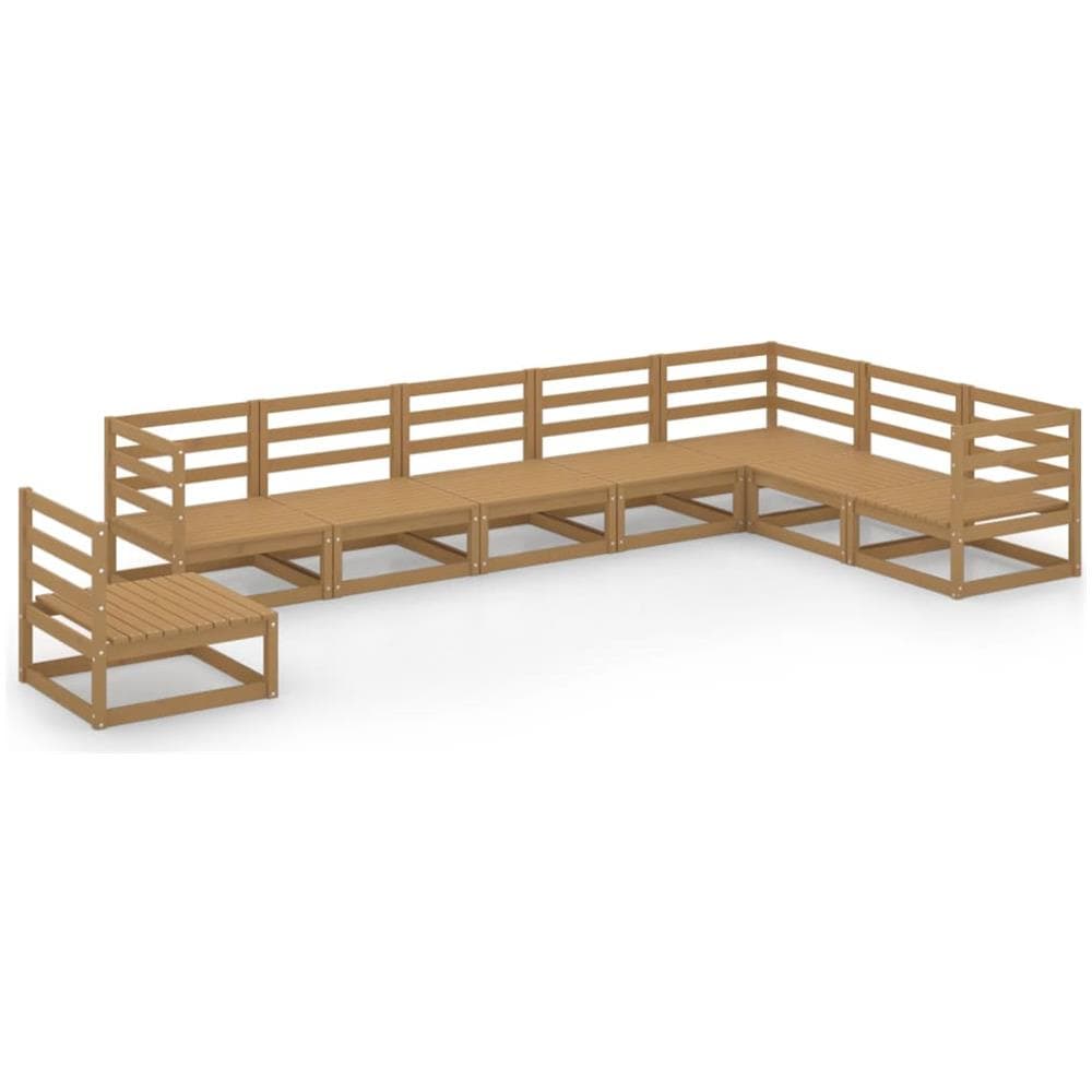 Set Divani Da Giardino 8 Pz Marrone Miele In Massello Di Pino - Foto 2