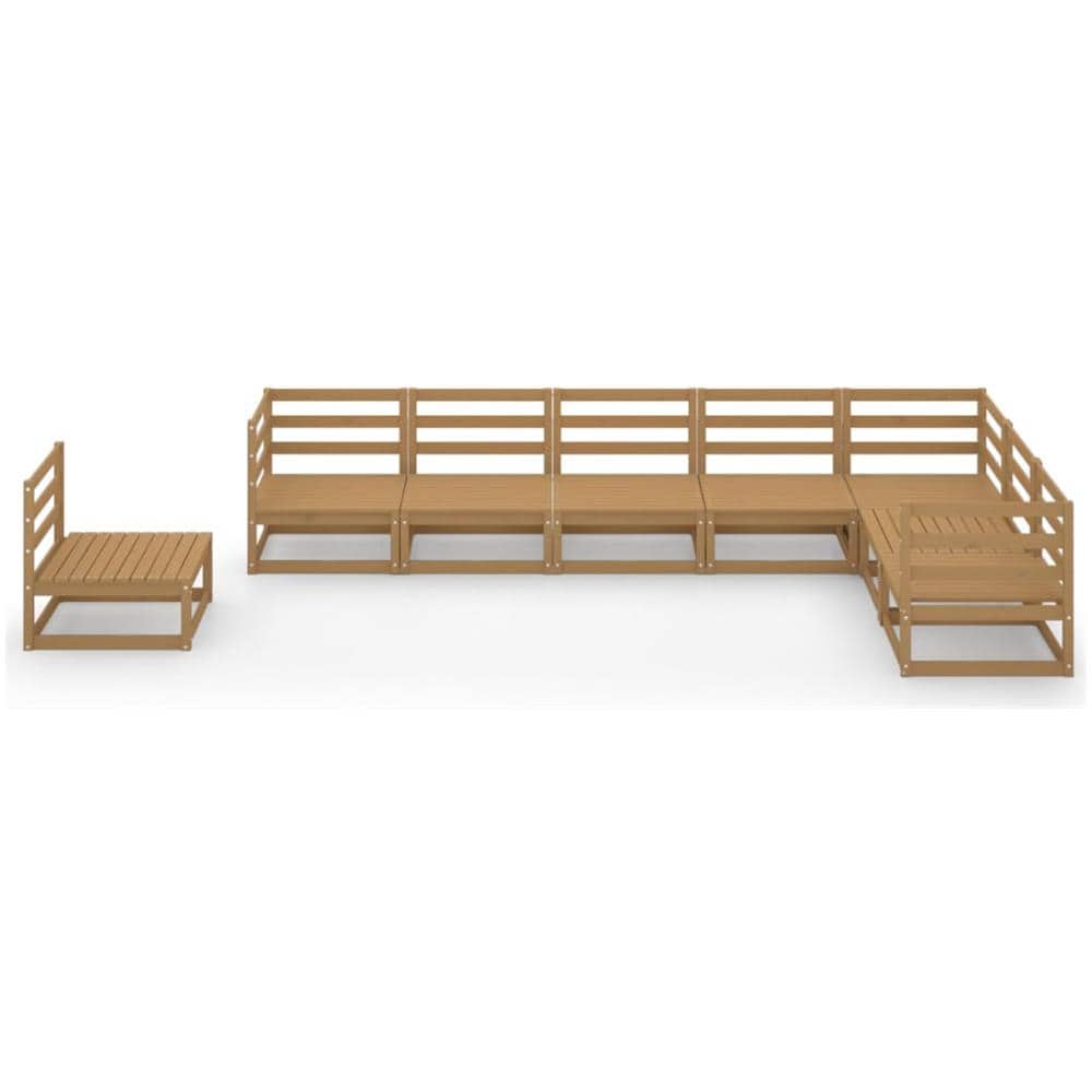 Set Divani Da Giardino 8 Pz Marrone Miele In Massello Di Pino - Foto 3