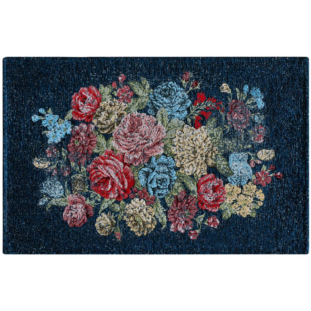 Tappeto Arredo Antiscivolo Camera Salotto Disegno Floreale Danubio Zaffiro By Suardi 65x220 Zaffiro - Foto 1