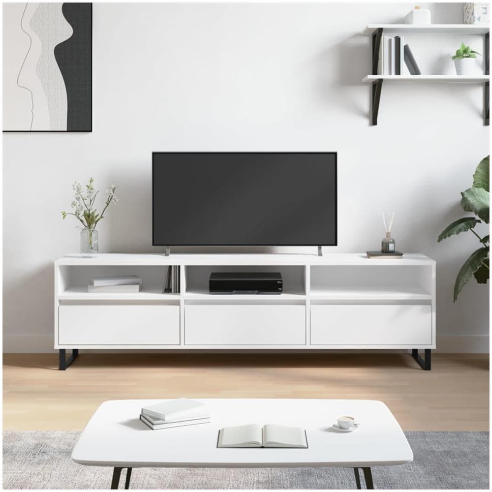 Mobile Porta Tv Bianco 150x30x44,5 Cm In Legno Multistrato - Foto 1