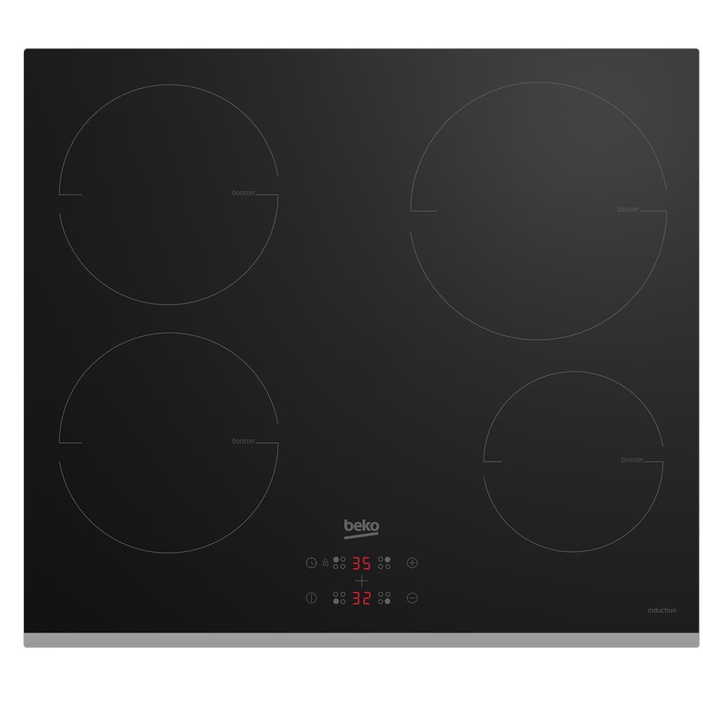 Piano Cottura In Ceramica HYE 60 Cm – 4 Zone, Controllo Touch, Timer, Blocco Bambini, Vetro Nero Senza Cornice, Facile Da Pulire