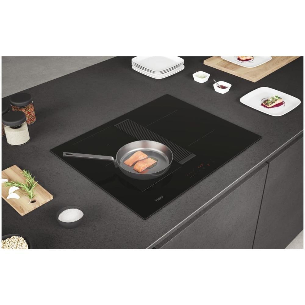 Piano Cottura HAIH6IESCF a Induzione 4 Zone Cottura da 60 cm Cappa Aspirante / Filtrante Colore Nero - Foto 7