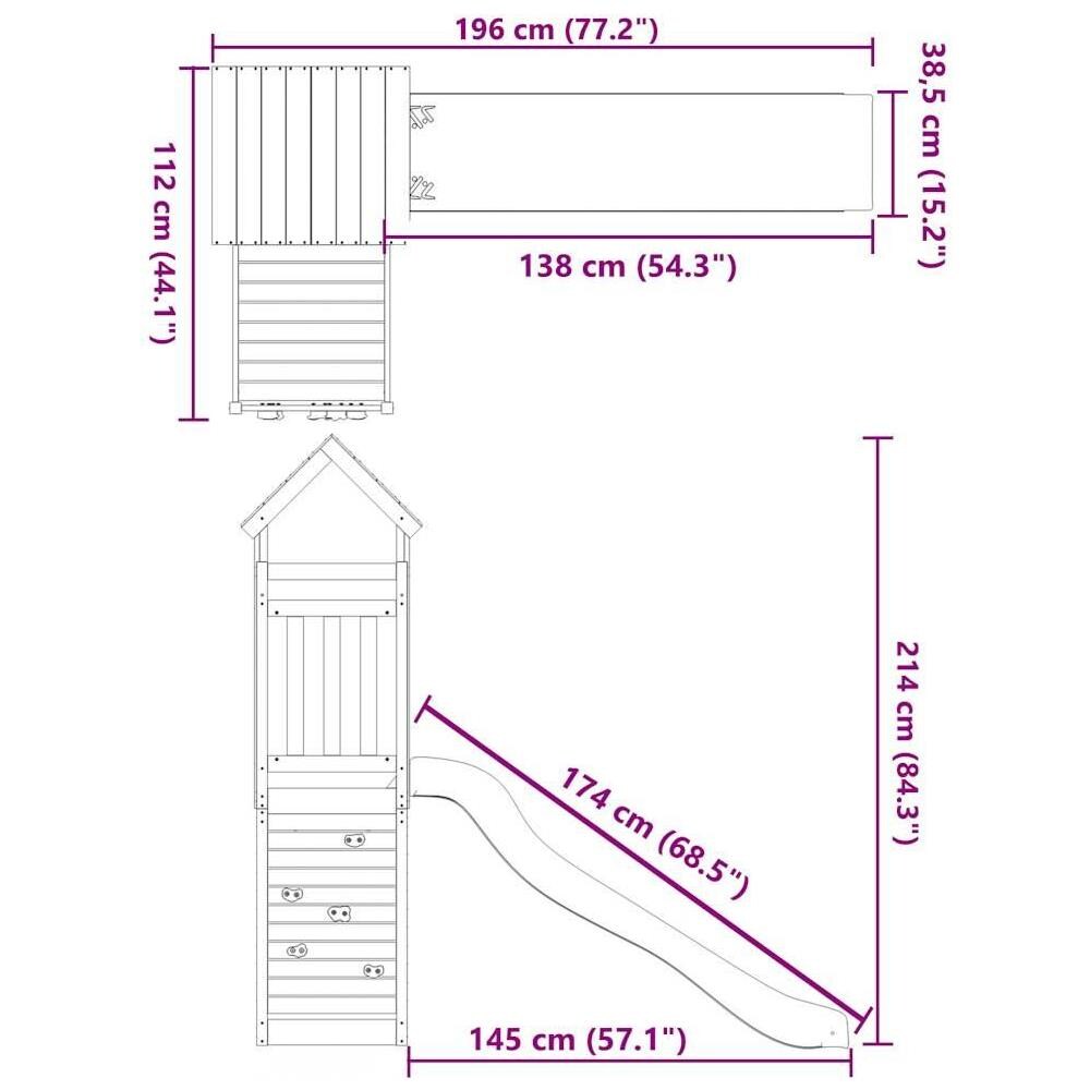 Set da Gioco da Esterno in Legno Massello di Pino - Foto 9