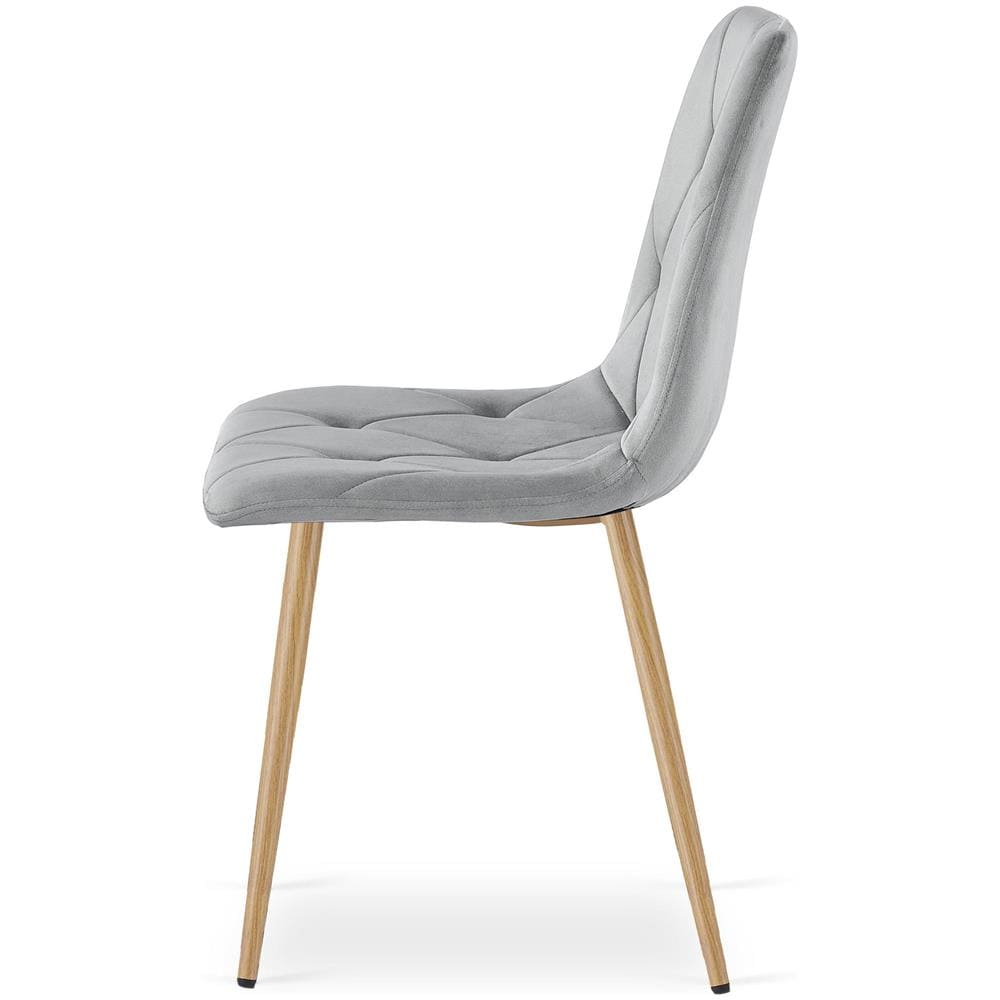 Sedia imbottita in velluto TYRA - Grigio chiaro x 1 - Foto 2