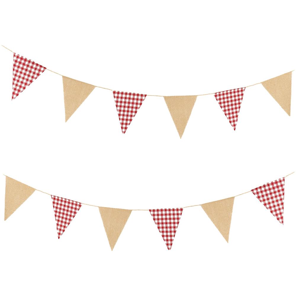 Ghirlanda Con Bandierine In Lino Stile Rustico Taglia Unica - Foto 1
