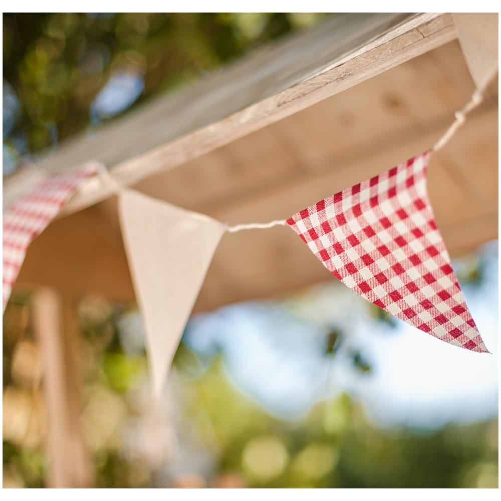 Ghirlanda Con Bandierine In Lino Stile Rustico Taglia Unica - Foto 2