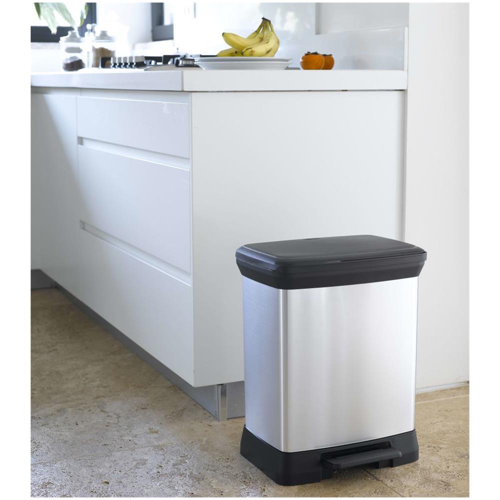 Pattumiera A Pedale Deco 30 L Argento 240642 - Foto 2