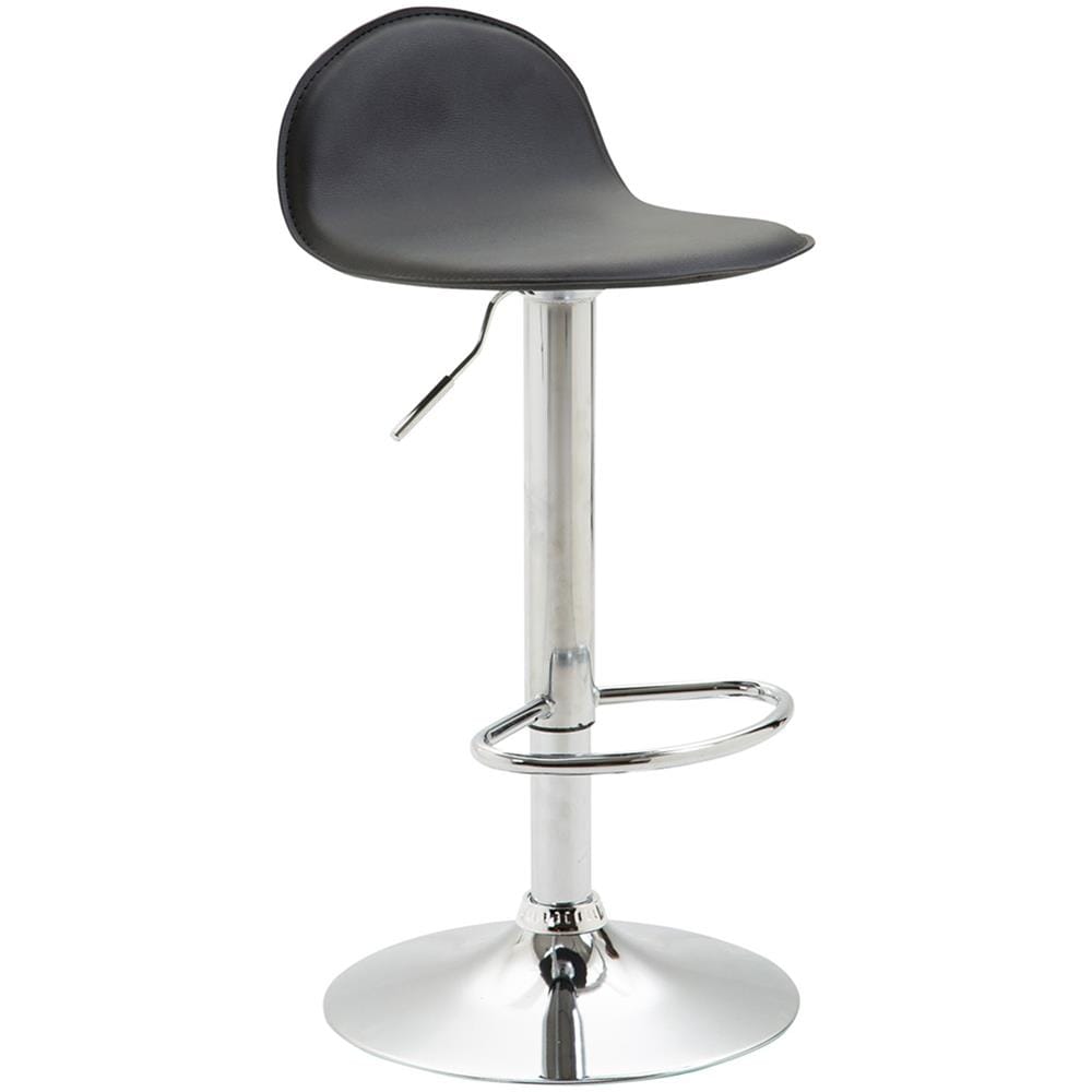 Sgabello Design Lana V2 in Similpelle - Sedia Sgabello Cucina con Poggiapiedi E Schienale - Sedia Girevole E Regolabile in Altezza 58-79CM Nero - Foto 1