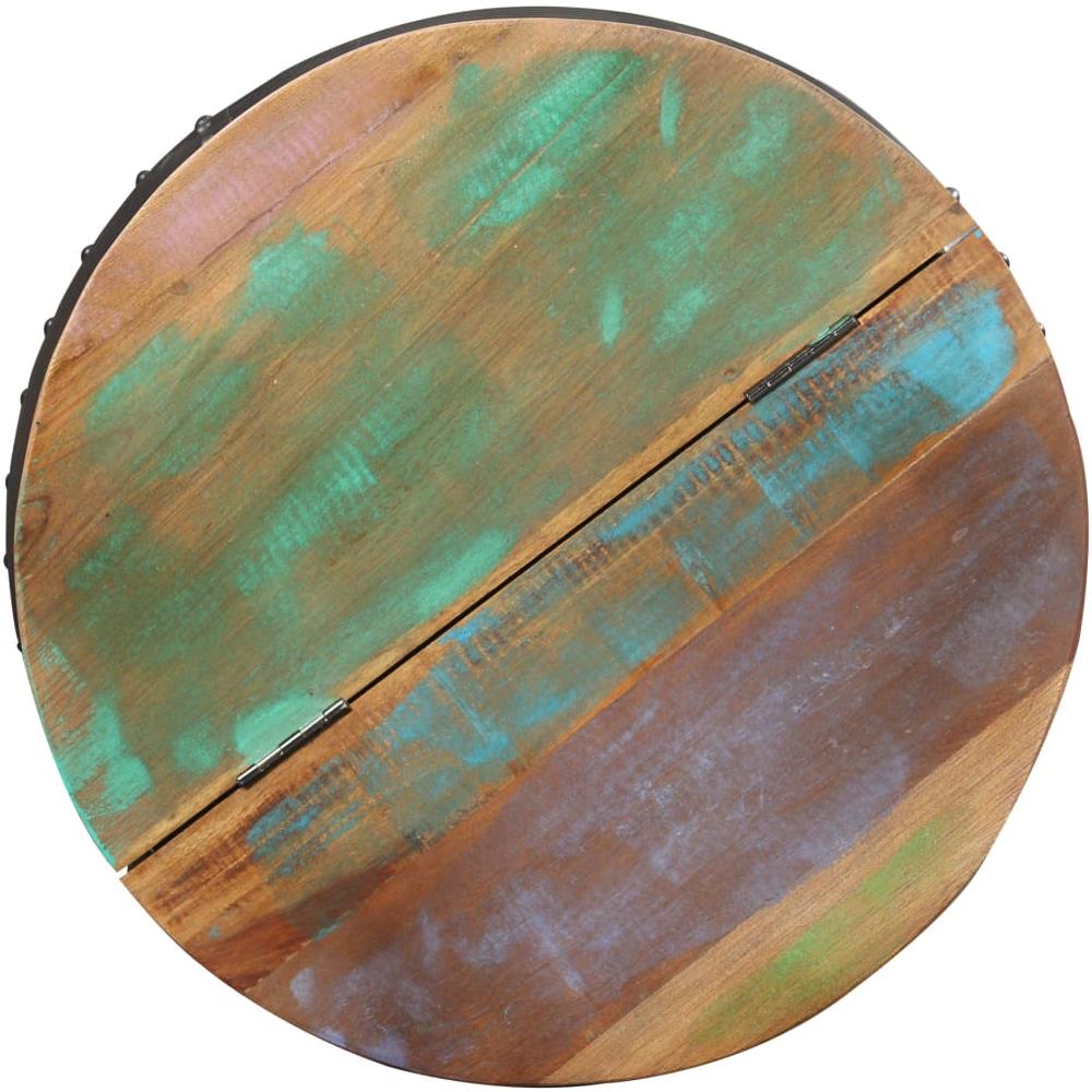 Tavolino Da Caffè 53x43 Cm In Legno Massello Di Recupero - Foto 2