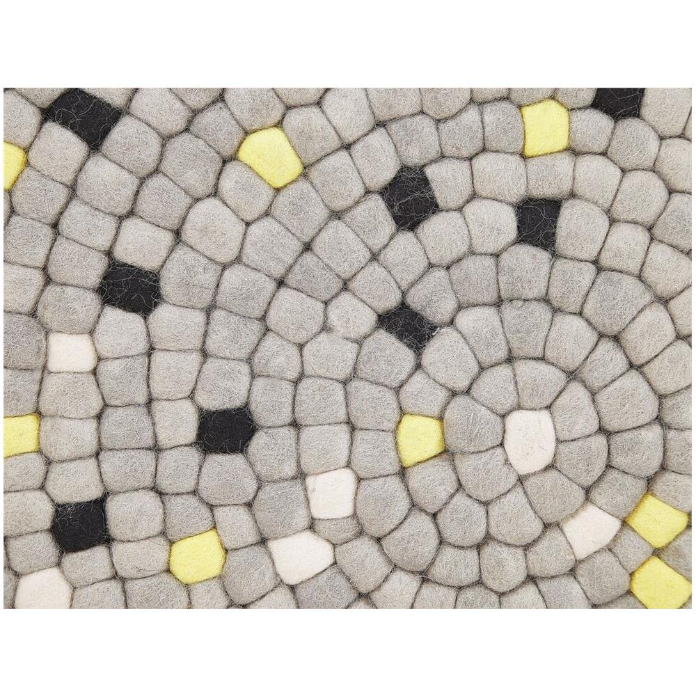 Tappeto Rotondo Con Palline In Feltro Grigio Chiaro Ø 140 Penek - Foto 2