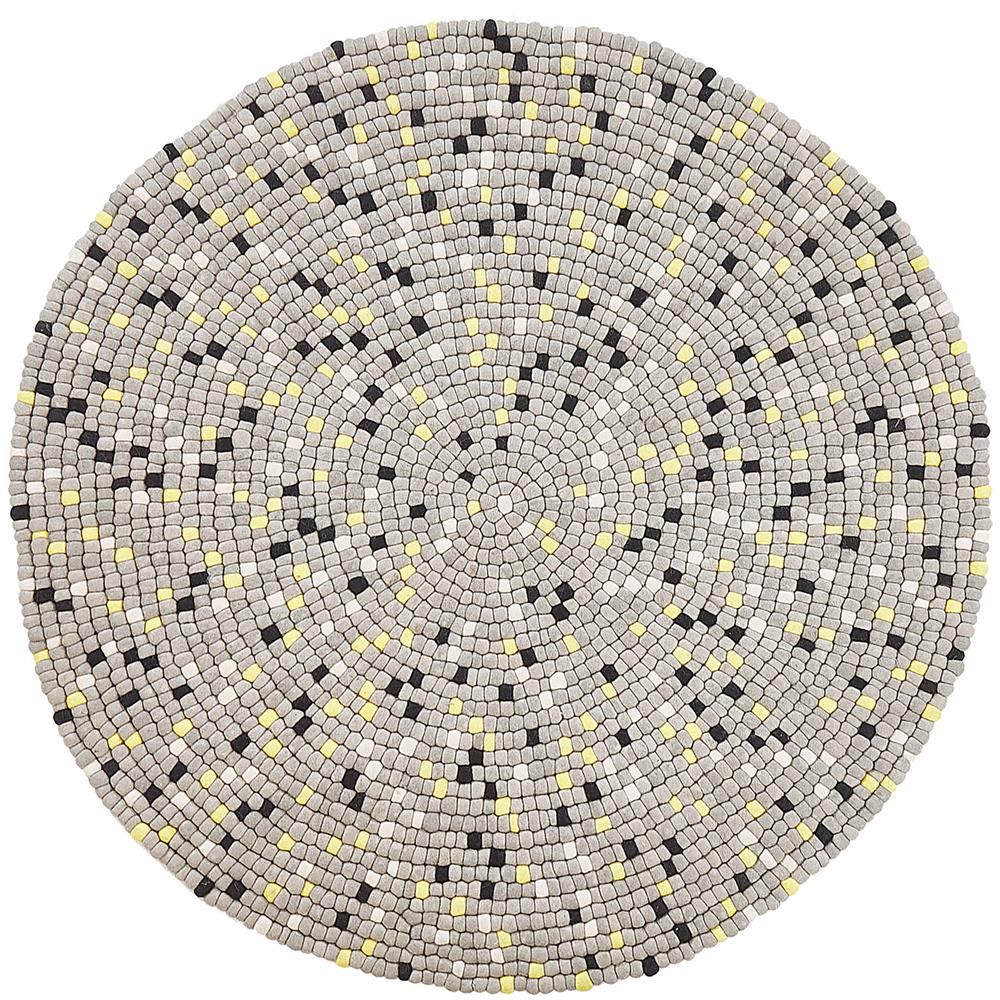 Tappeto Rotondo Con Palline In Feltro Grigio Chiaro Ø 140 Penek - Foto 1