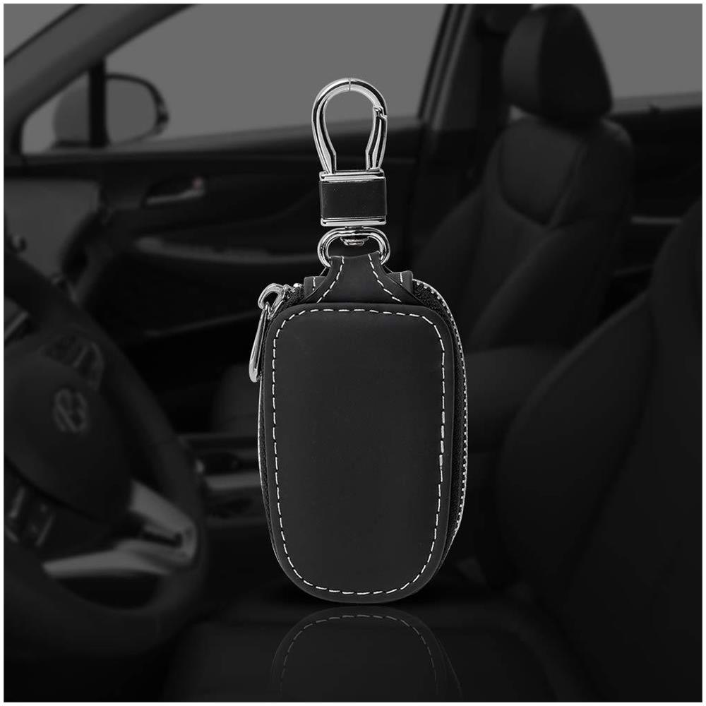 Car Key Case Smart Holder Chiave Dellunit Di Elaborazione Di Protezione Borsa In Pelle Portachiavi Car Holder Smart Keychain Coin Auto Portachiavi Remoto Wallet (nero)  - Foto 2