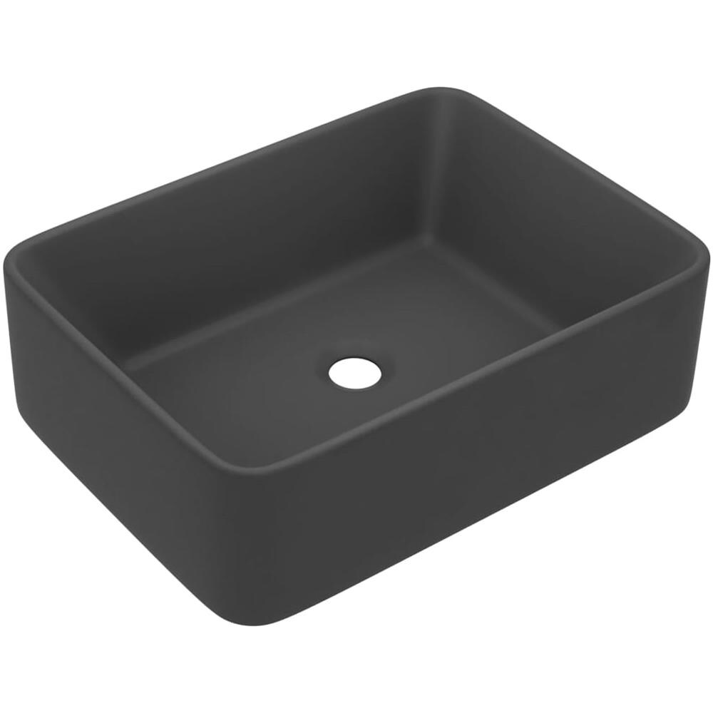 Lavandino Luxury Grigio Scuro Opaco 41x30x12 cm in Ceramica - Foto 1