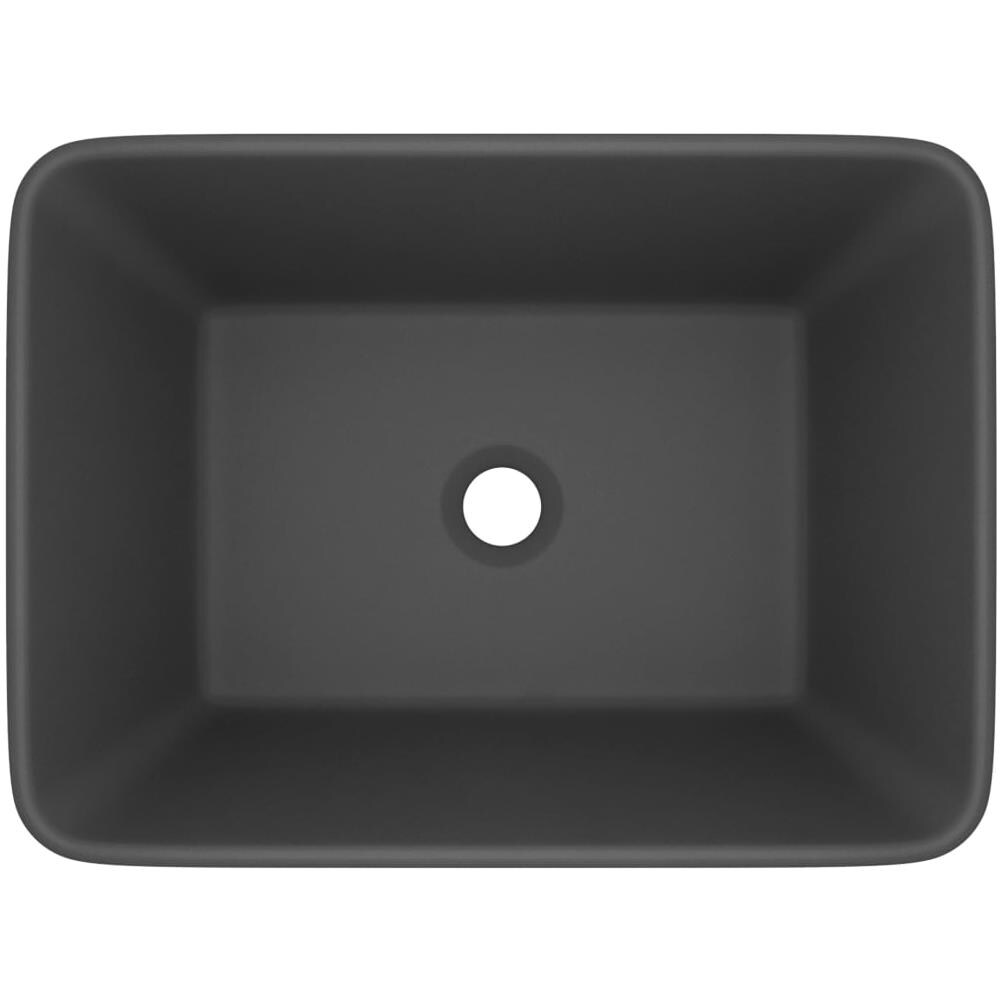 Lavandino Luxury Grigio Scuro Opaco 41x30x12 cm in Ceramica - Foto 2
