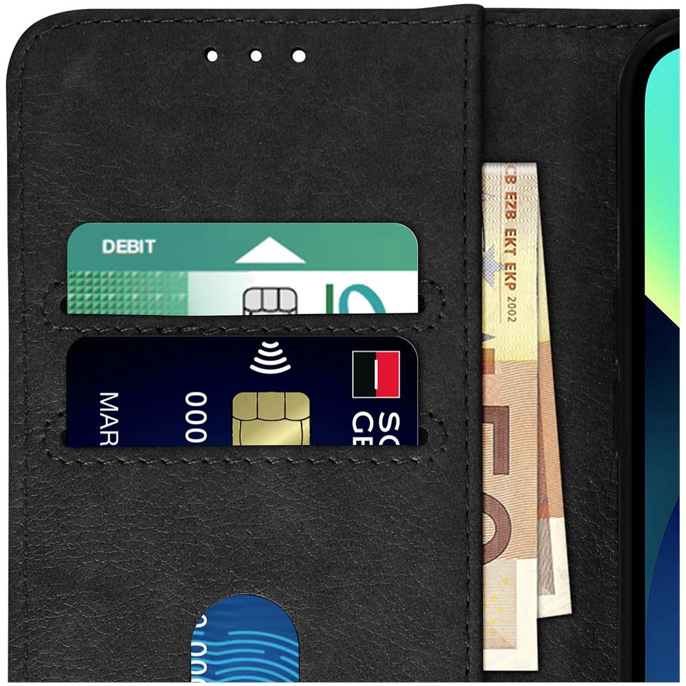Custodia Per Iphone 13 Mini Con Portacarte E Funzione Supporto Nera - Foto 5